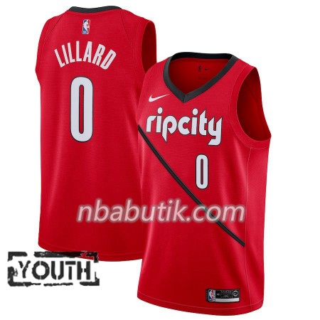 NBA Børn Trøje Portland Trail Blazers Damian Lillard 0 2018-19 Nike Rød Swingman NBA Børn Trøje Portland Trail Blazers Damian Lillard 0 2018-19 Nike Rød Swingman